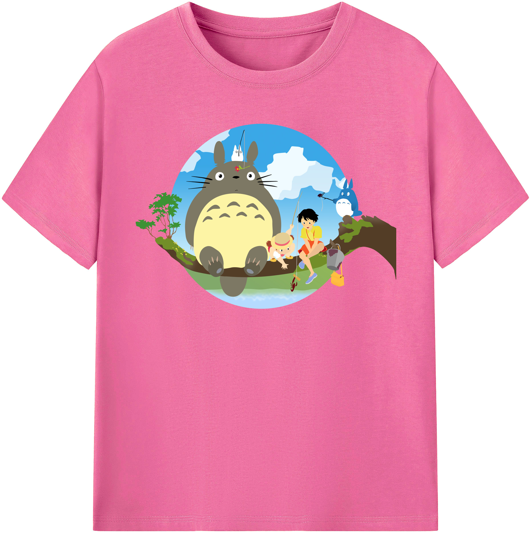 （画像用） となりのトトロ 草壁メイ 草壁サツキ My Neighbor Totoro Satsuki Kusakabe Mei Kusakabe レディースカジュアルプリントTシャツ（綿100％）